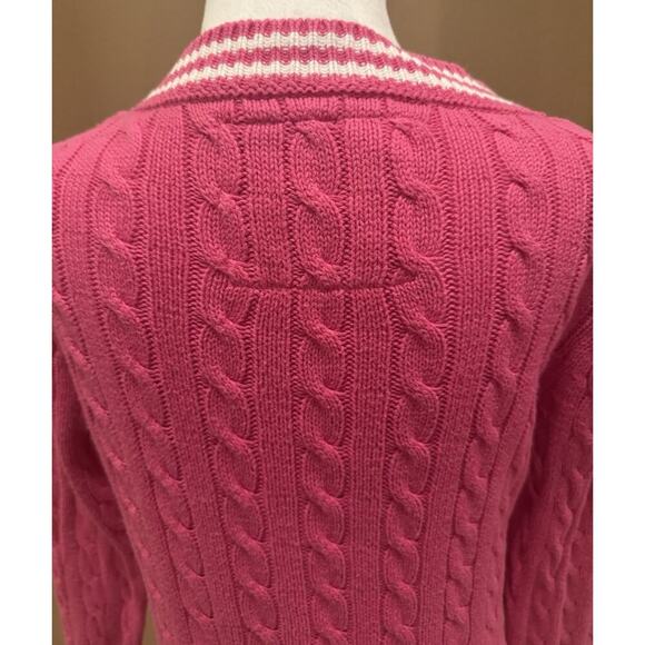 VS Y2K Varsity Sweater Bright Pink Preppy Barbiecore Academia Nerdy Size L - Picture 7 of 11
